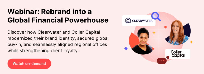 Webinar ad: Rebrand into a Global Financial Powerhouse featuring Clearwater and Coller Capital logos.