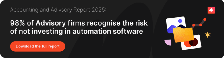 Accounting advisory report showing 98% of firms recognize automation software investment risk. Download the report.