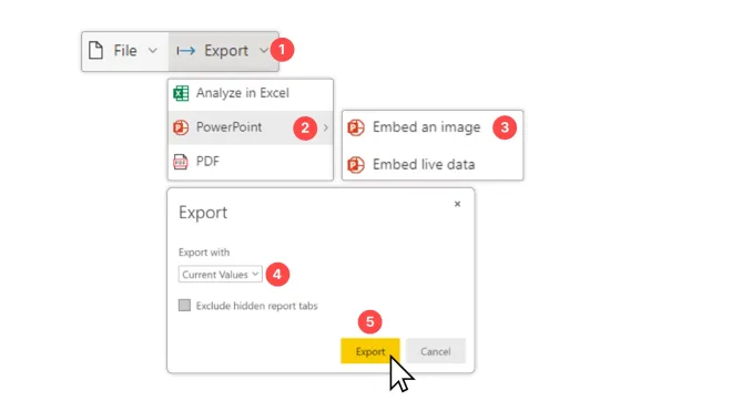 Microsoft native Power BI to PowerPoint export